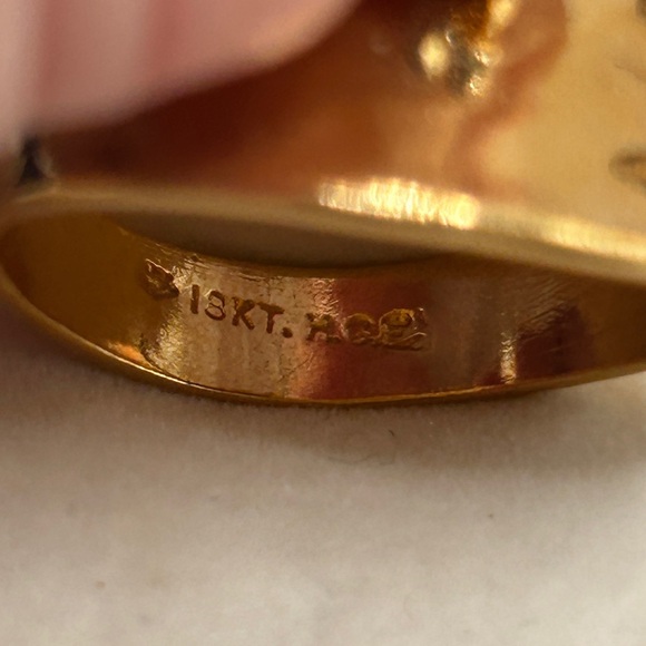 Vintage 18K HGE Heavy Gold Electroplate Crystal Fly Ring - Picture 7 of 11